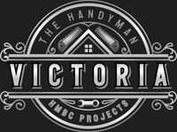 Logo for The Handyman Victoria featuring a stylized professional inside a shield icon holding tools.