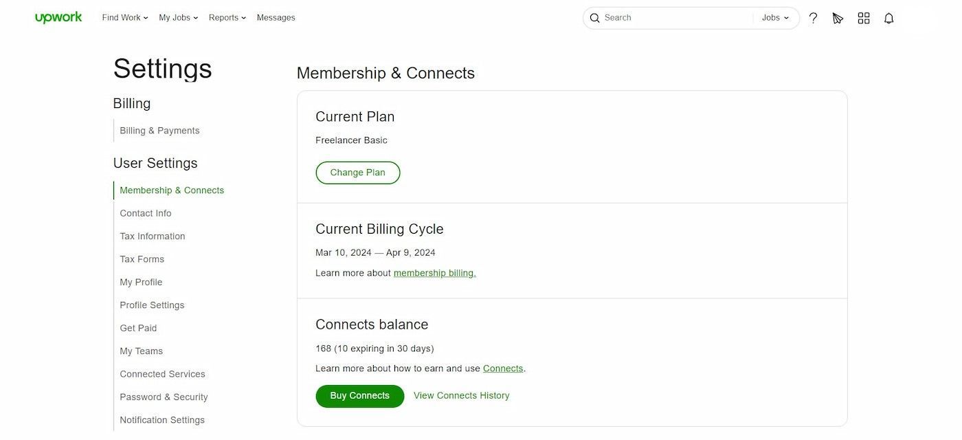 Upwork Membership Plan