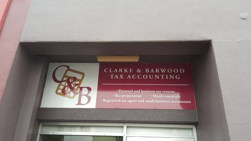 Clarke and Barwood Tax Accounting  sign board