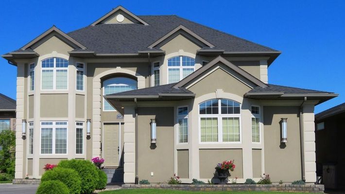 Luxury home exterior on a sunny day