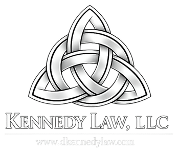 Kennedy Law, LLC logo with a Celtic knot and website text below