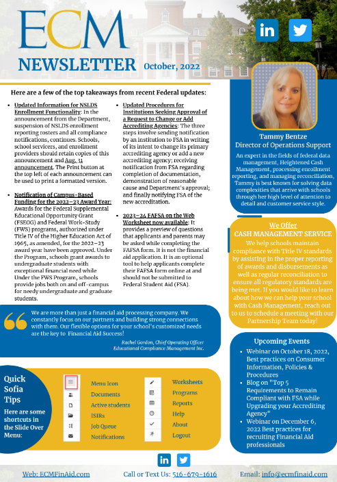 ECM NEWSLETTER October 2022