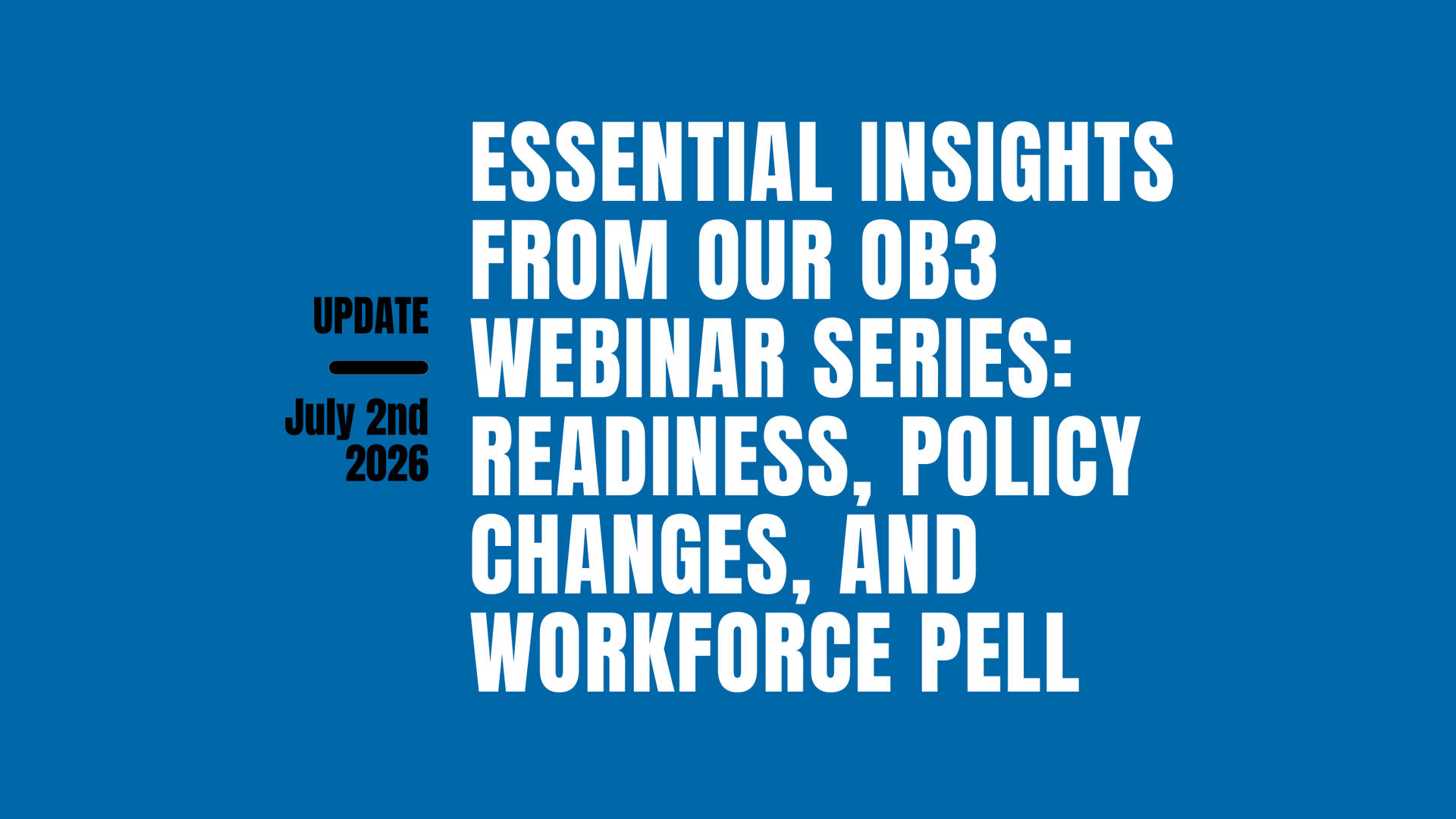 Blue webinar slide: 
