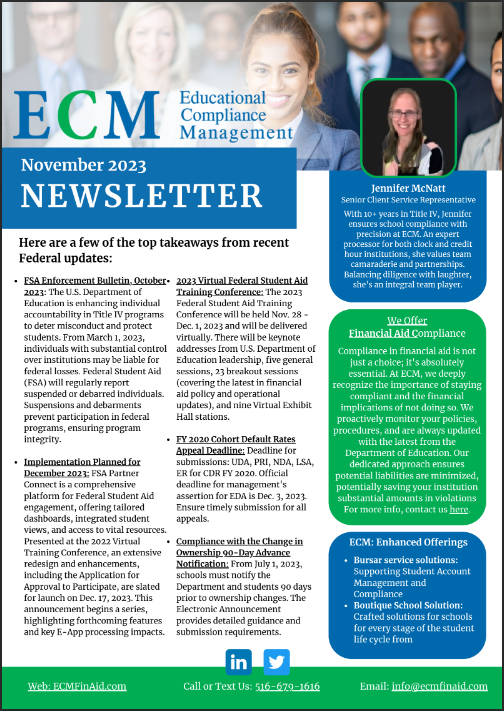 ECM NEWSLETTER October 2023