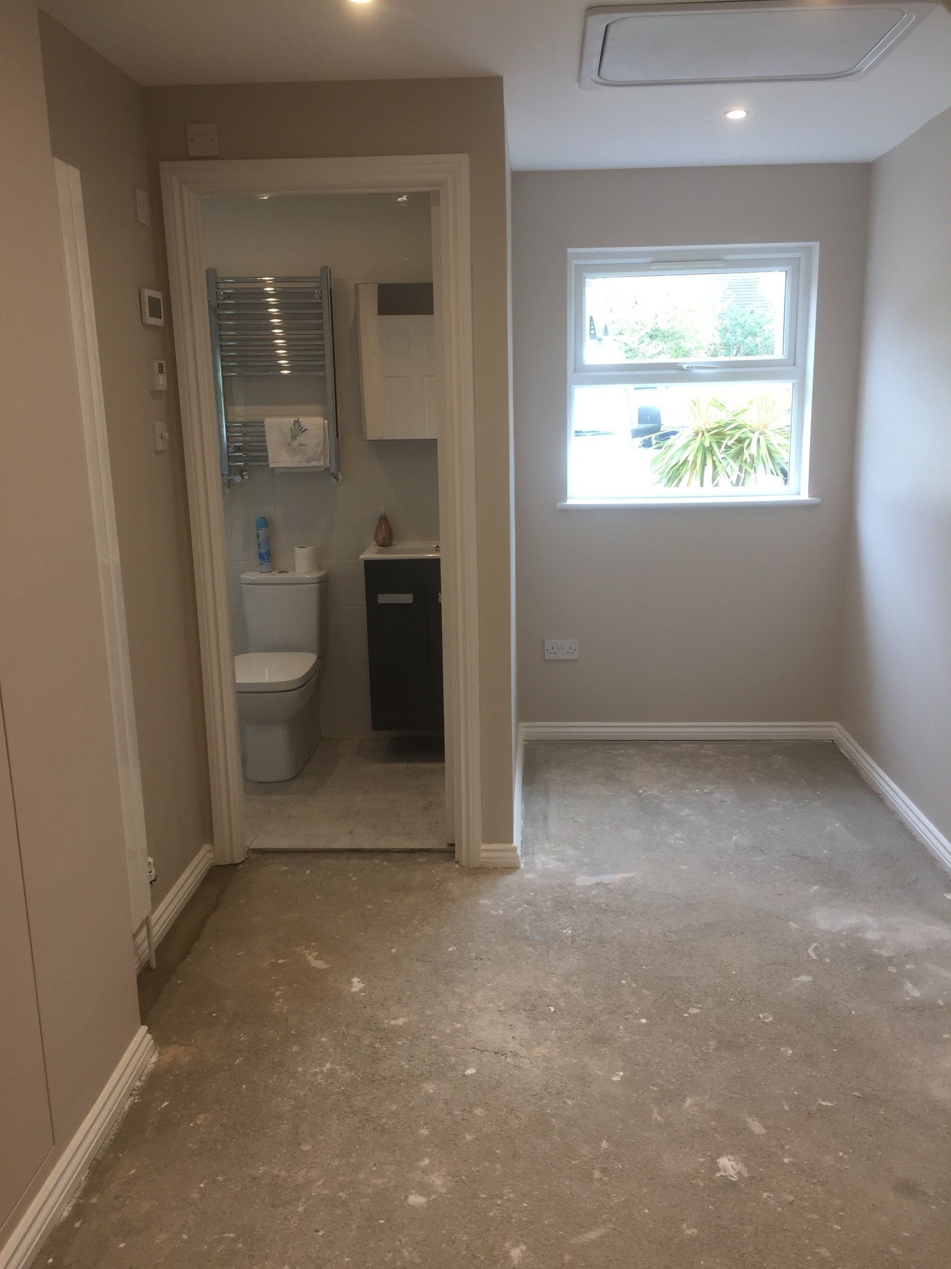 finished garage conversion with en suite for granny flat