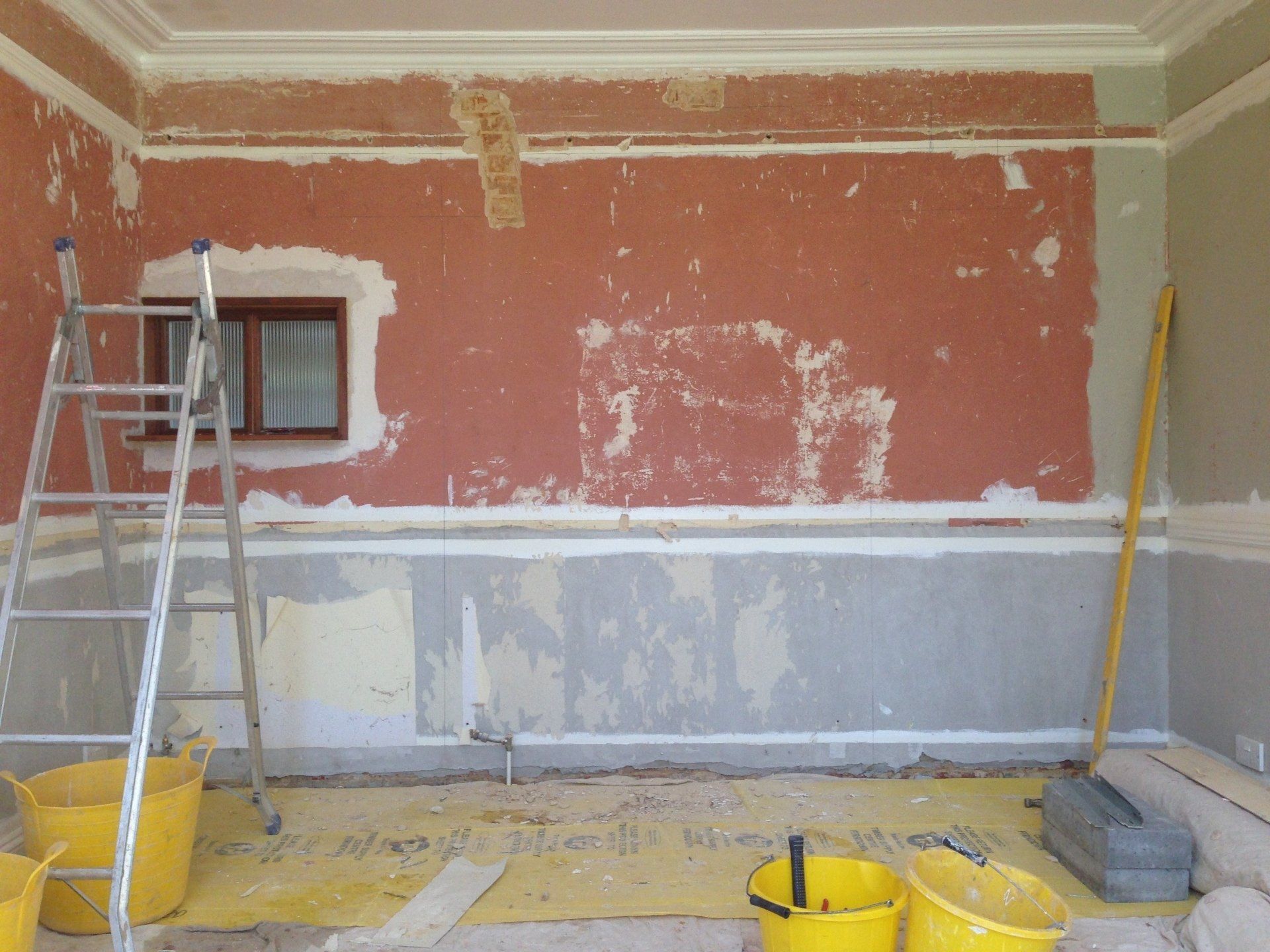 room stripped back ready for kitchen unit installation