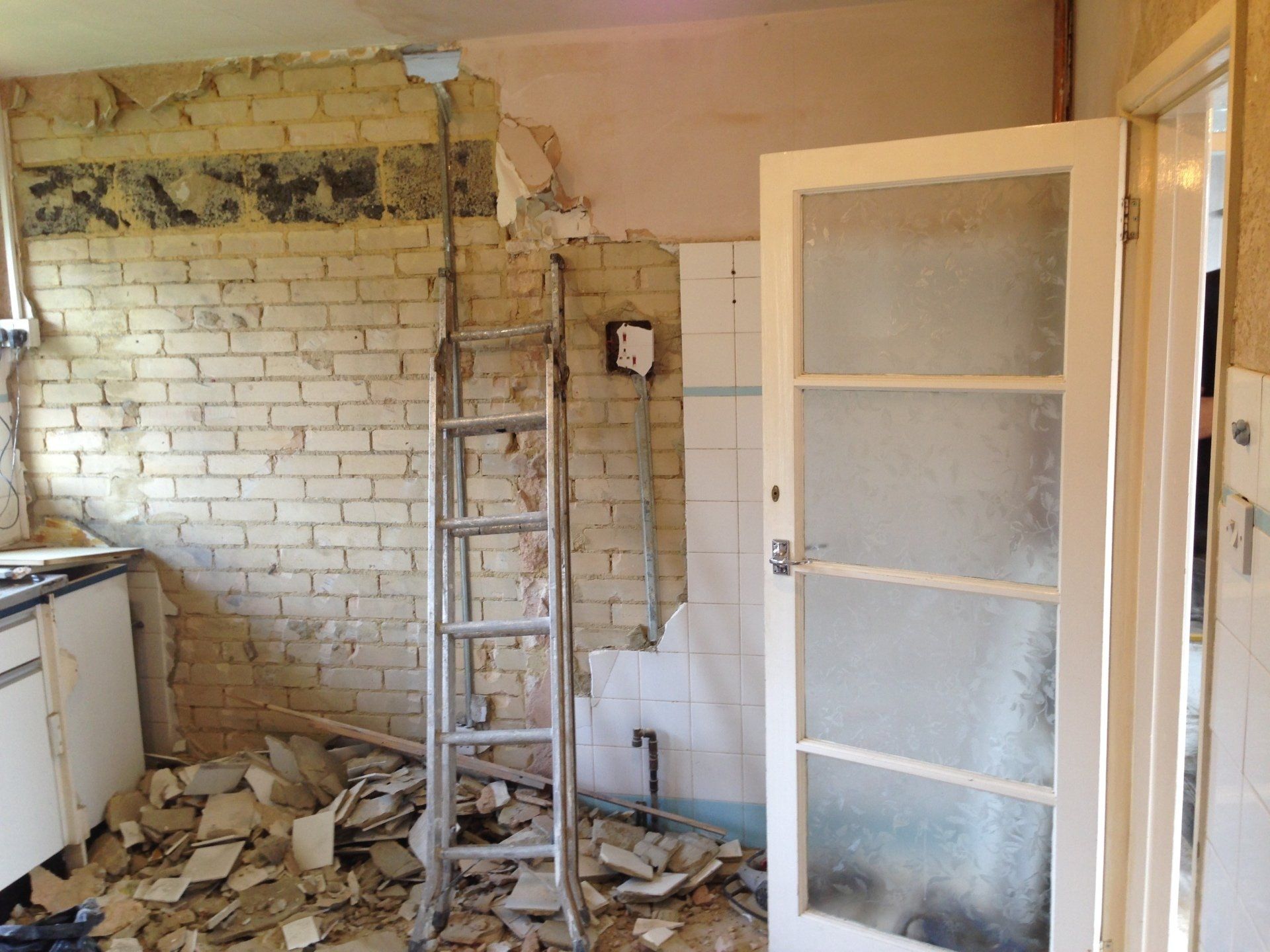 old kitchen being ripped out