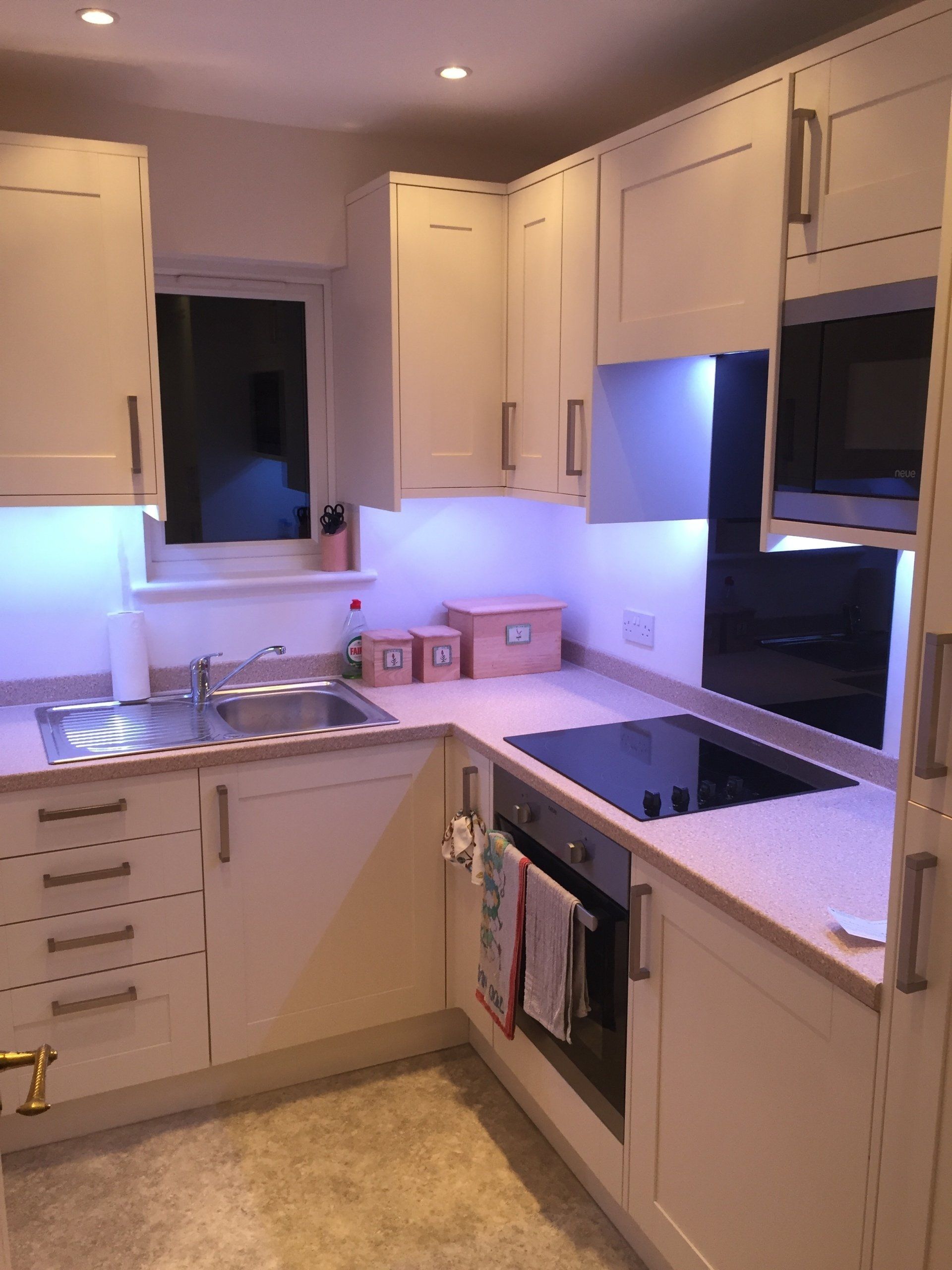 smart new kitchen with under unit led lighting