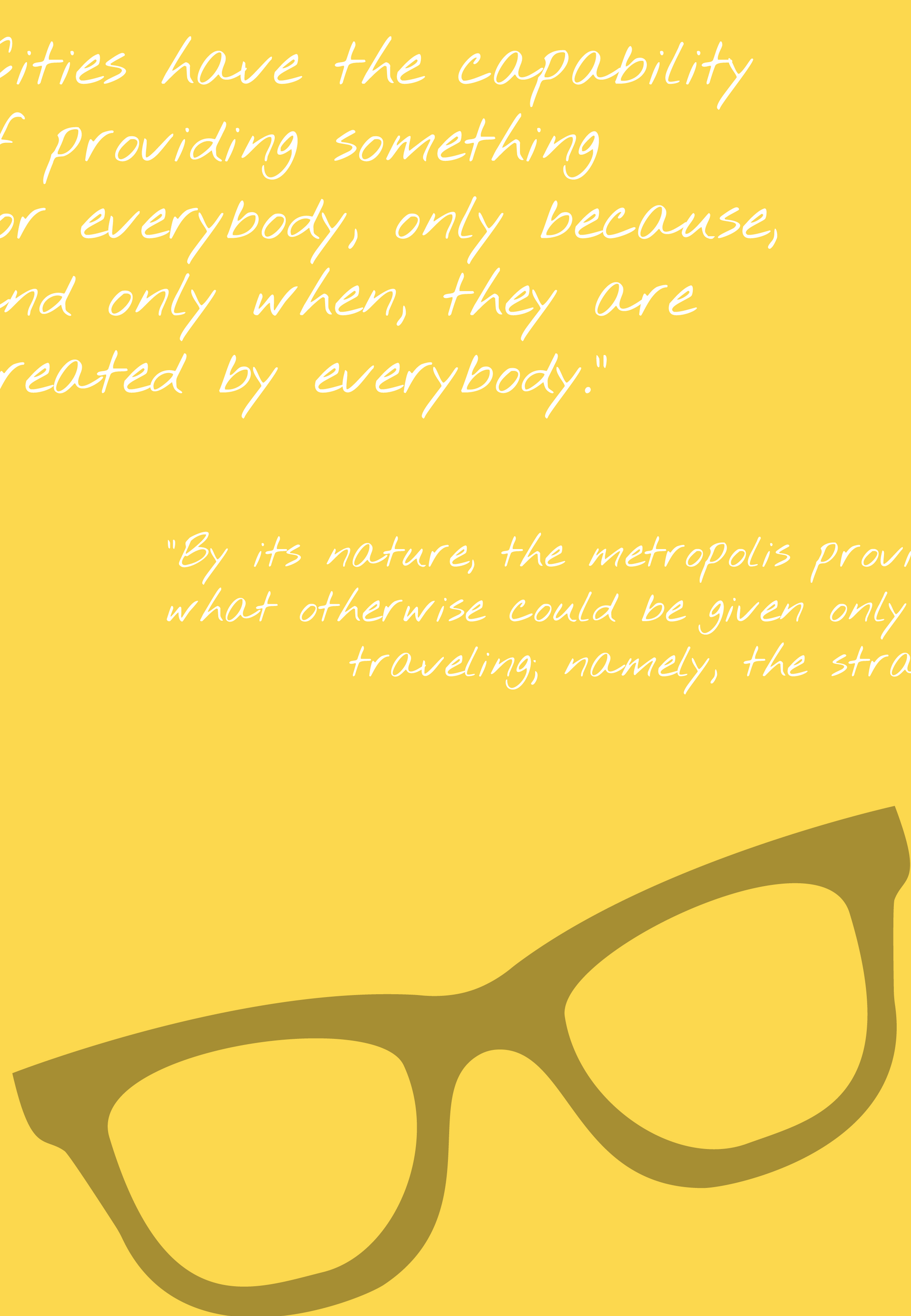 Jane Jacobs with a quote on a yellow background.