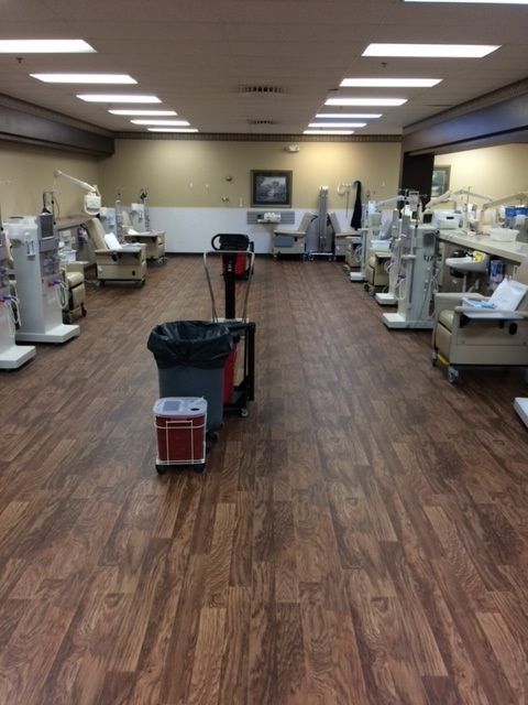 A room with a lot of medical equipment on the floor