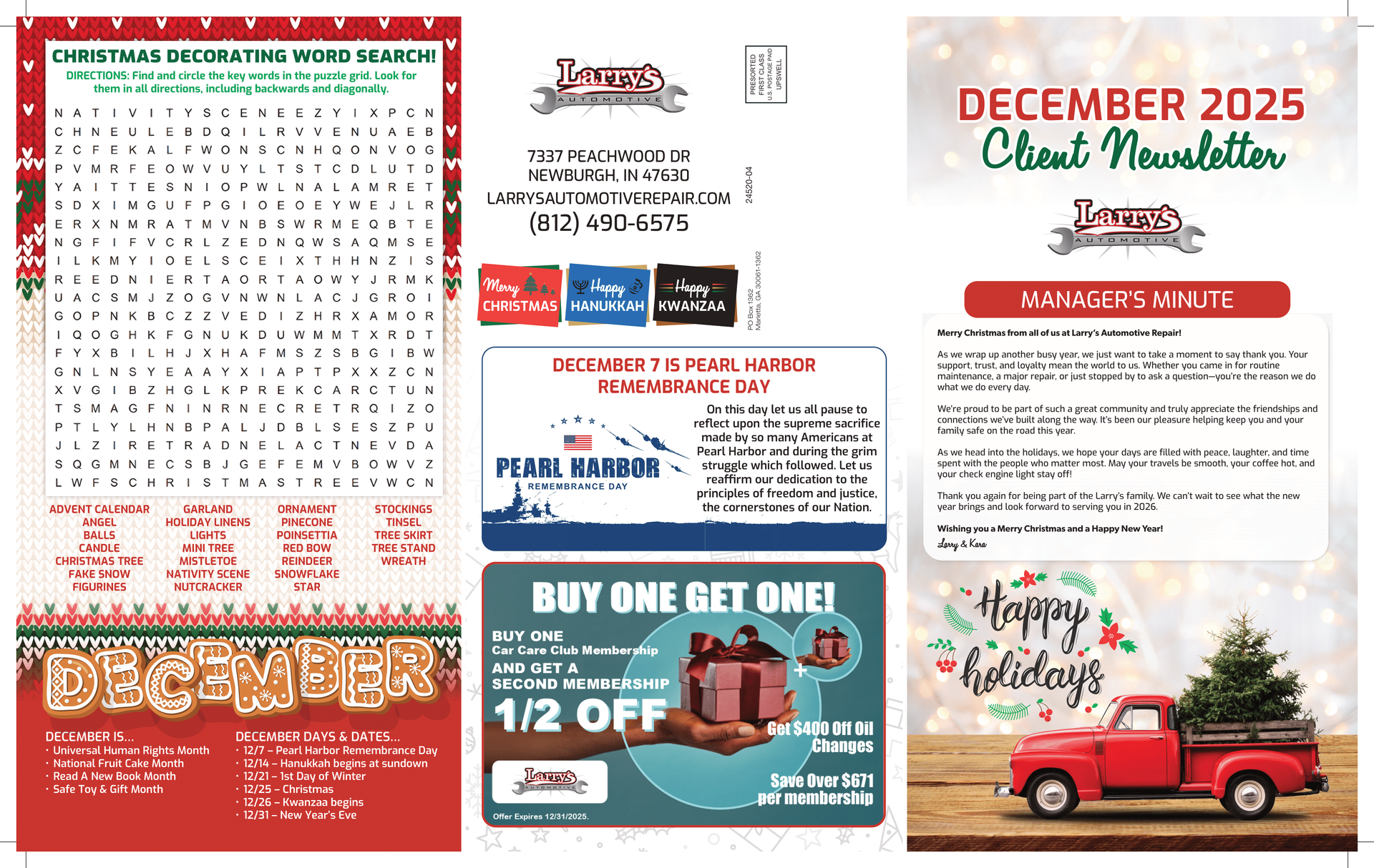 Larry's December 2025 Newsletter