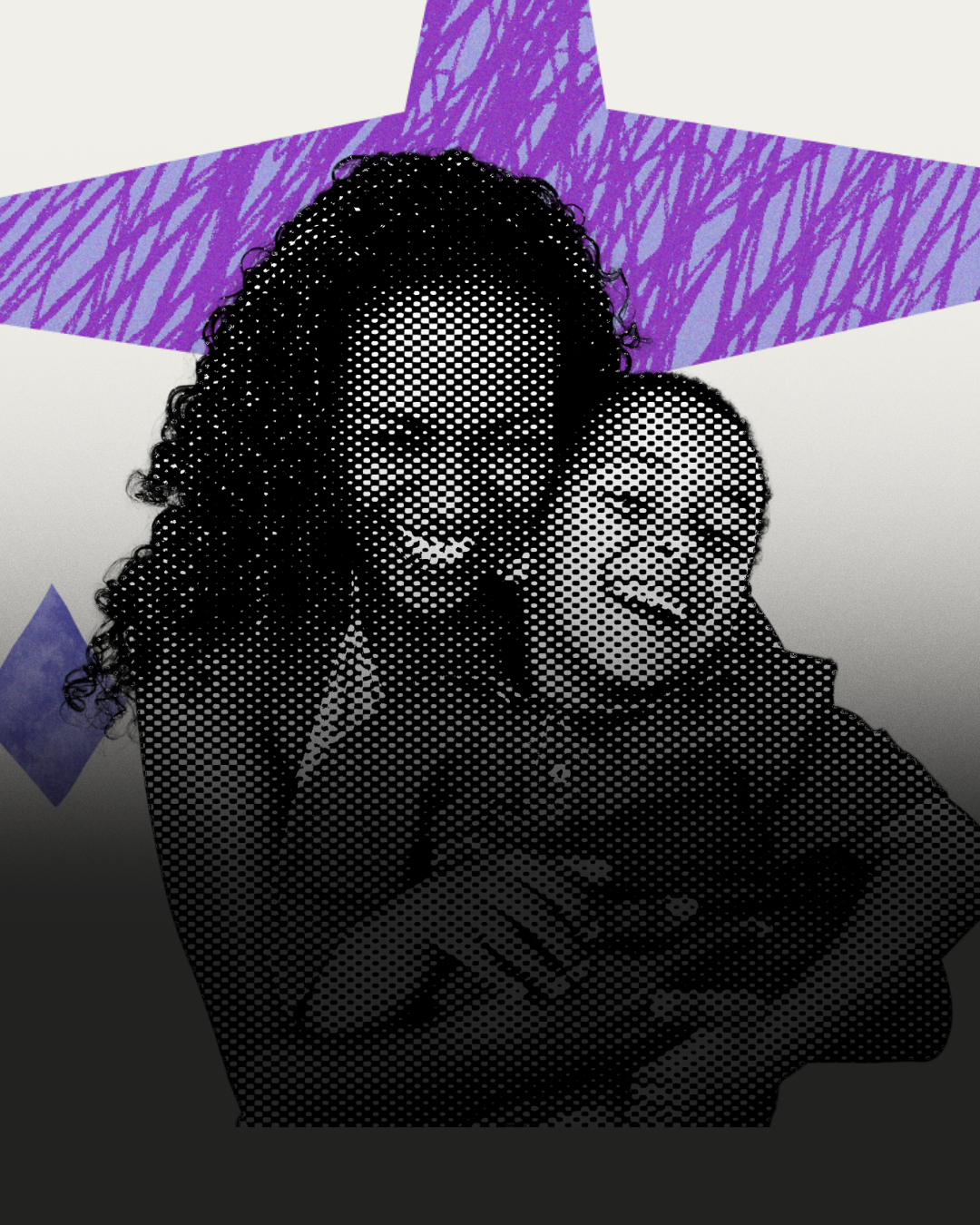 montagem mãe e filho