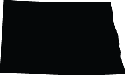 A black silhouette of the state of nebraska on a white background.