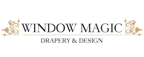 A logo for Window Magic Drapery and Design.