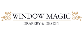 A logo for Window Magic Drapery and Design.