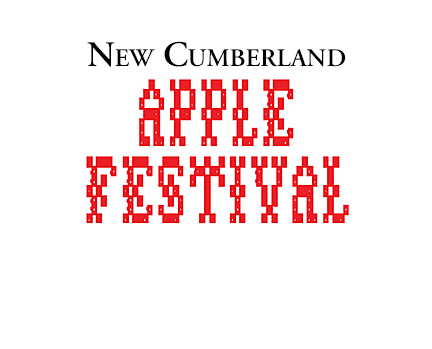 New Cumberland Apple Festival text in black and red on a white background