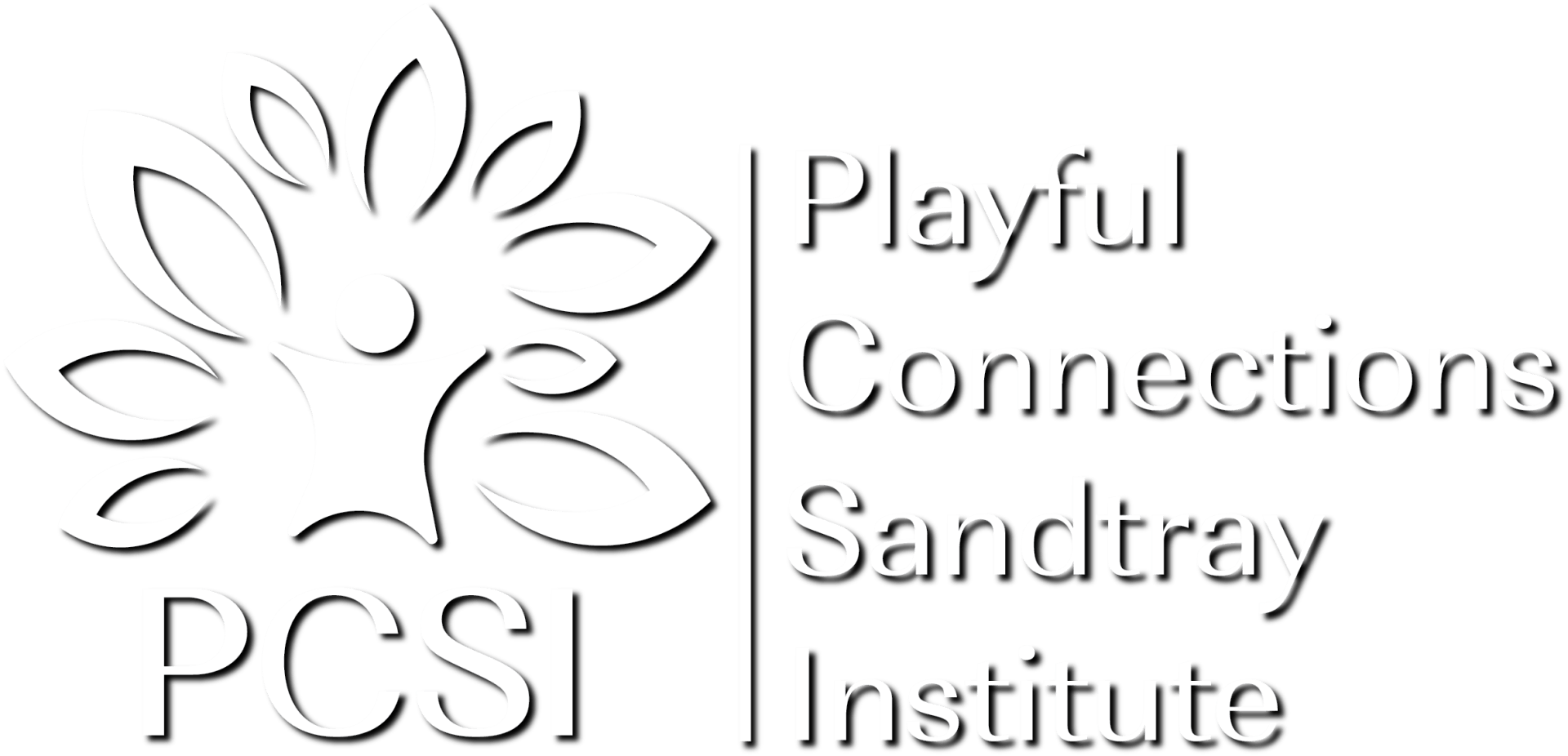 playful connections sandtray institute logo in white