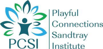 playful connections sandtray institute logo in color side by side