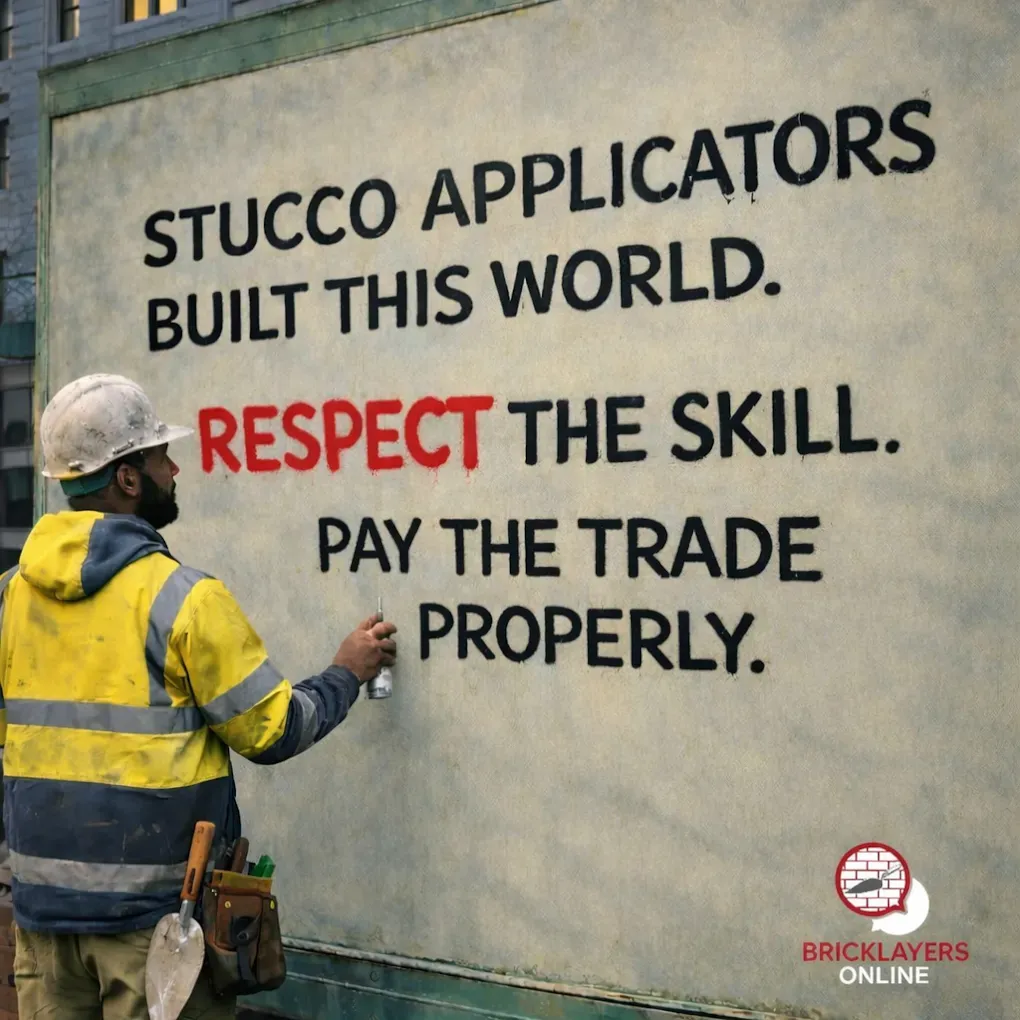 Construction worker sprays graffiti: