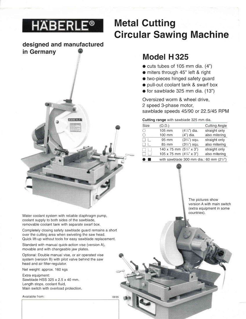 Haberle H325 Cold Saw