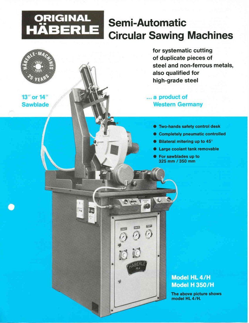 Haberle HL$/H Semi-Automatic Cold Saw
