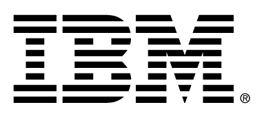 Et sort og hvidt ibm-logo på en hvid baggrund.