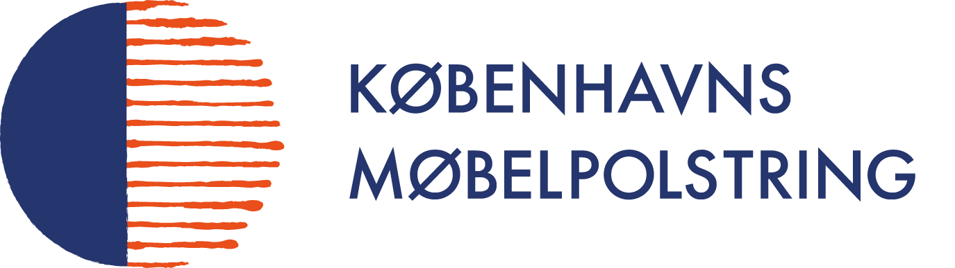 Et logo for kobenhavns mobelpolstring med blå cirkel