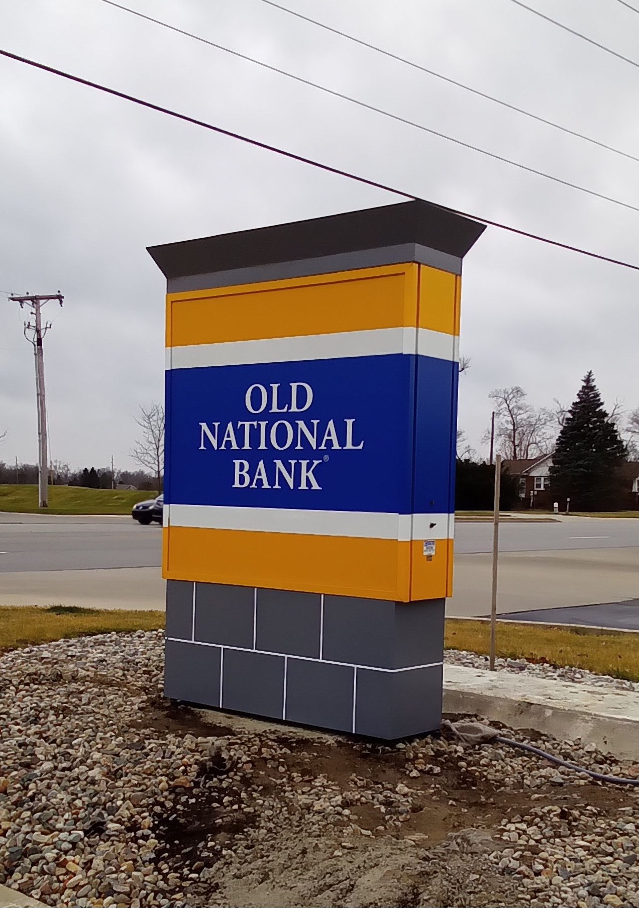 Old National Bank Monument Signs — Fort Wayne, IN — The Sign Guy