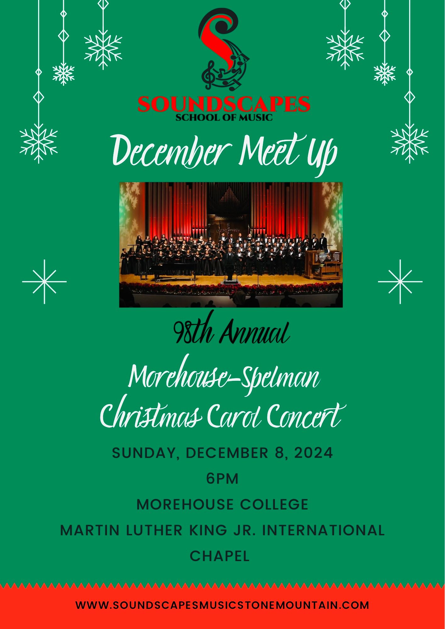 A poster for a Christmas carol concert at Morehouse College