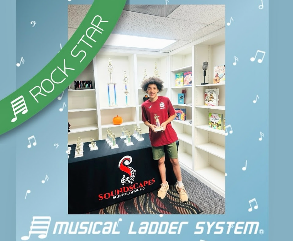 Elias earned his certificate, wristband, and trophy for 1 year!