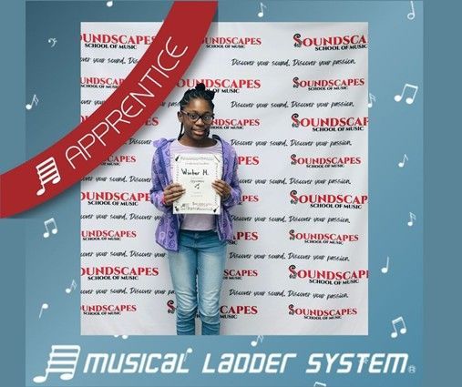 Winter earned her wristband and certificate for 3 months of violin lessons!