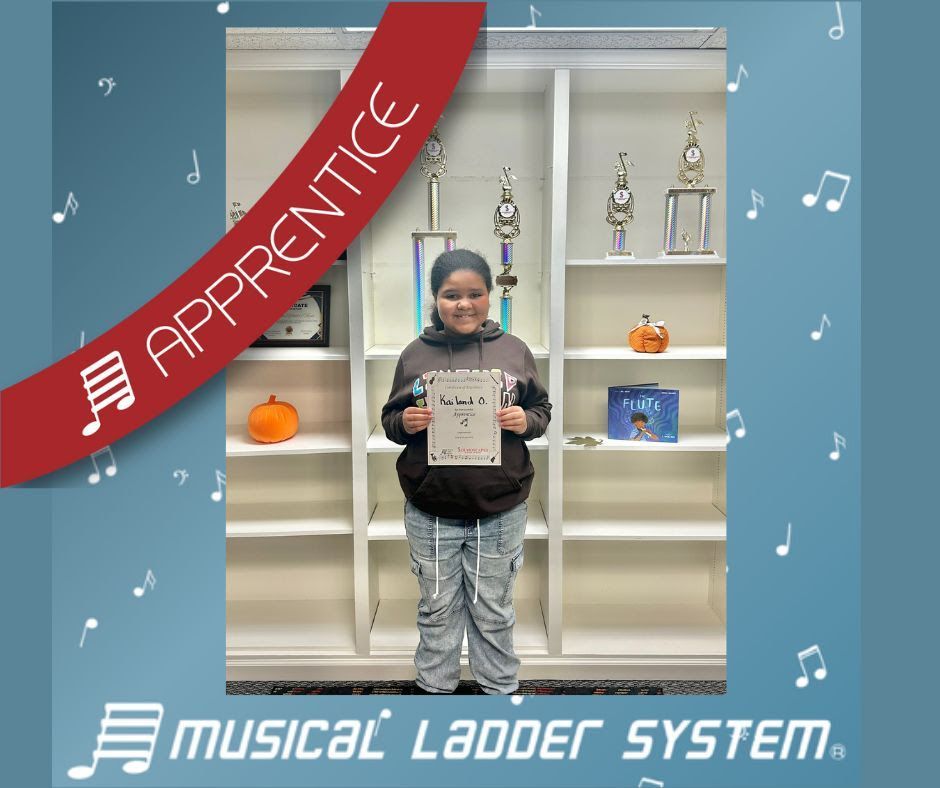 Kailand earned her certificate and wristband for 3 months of piano lessons!