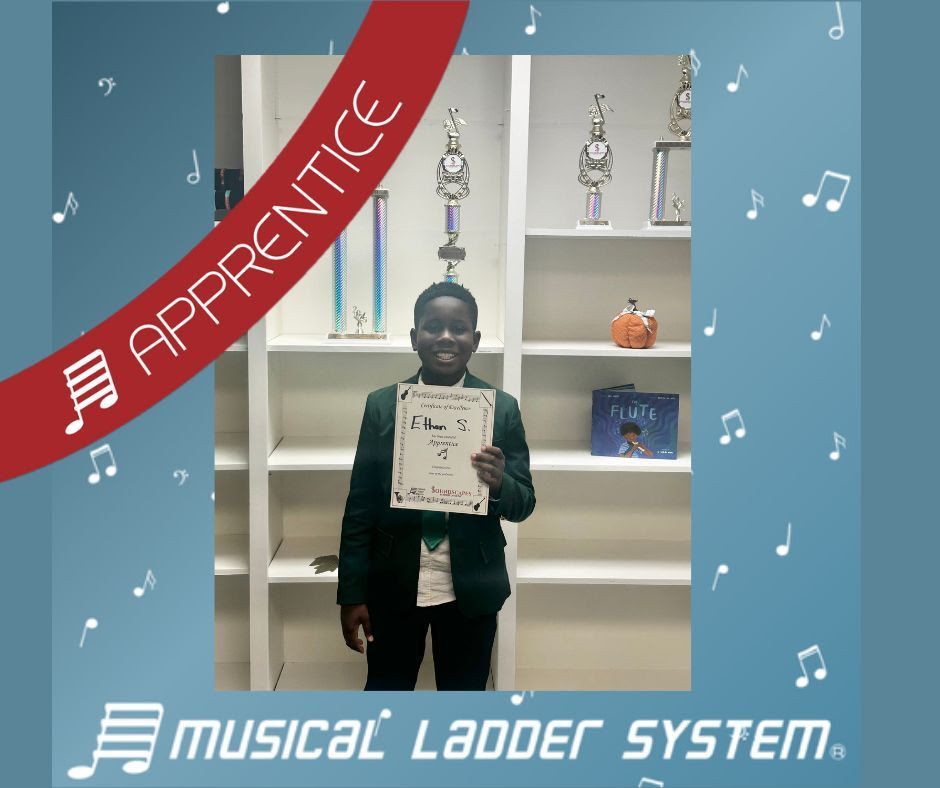 Ethan earned his certificate and wristband for 3 months of piano lessons!