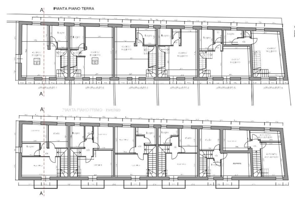 planimetria villette a schiera nuova costruzione Asti
