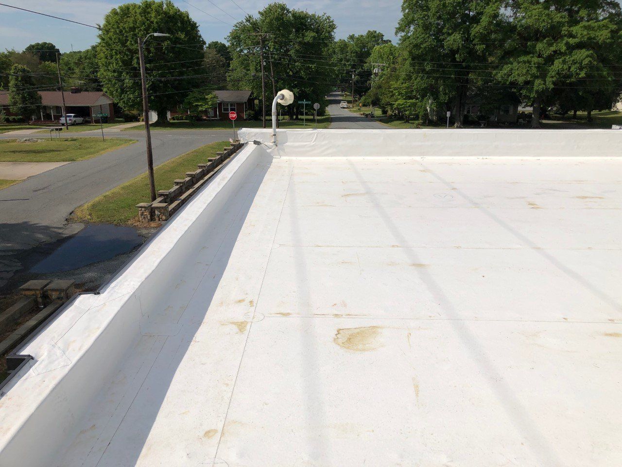 White Commercial Flat Roof — New Window in Concord, NC
