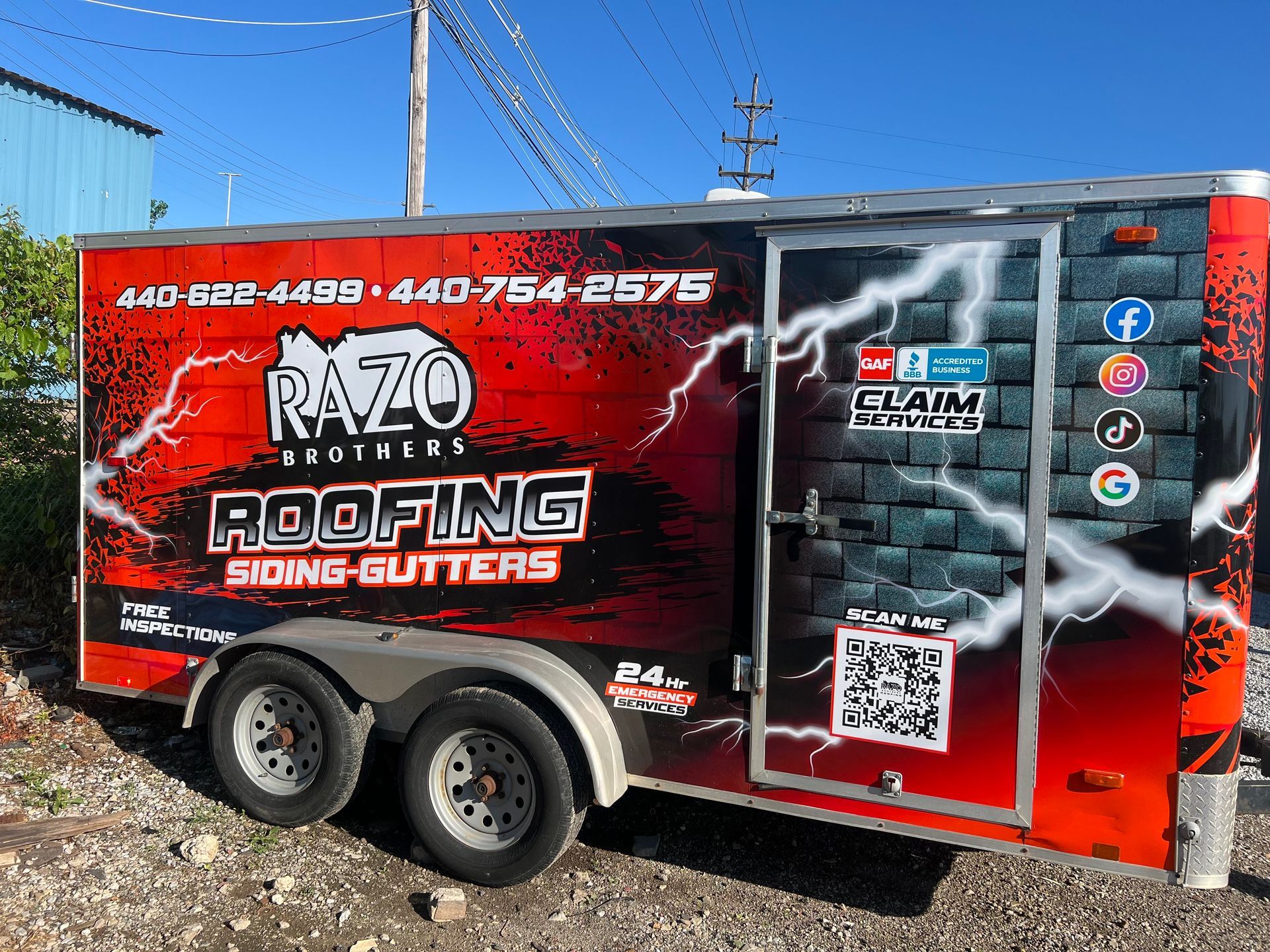 Red and black trailer with 