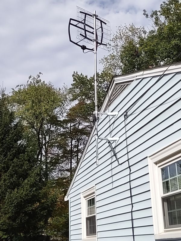 Home Antenna on siding of house Installed by Terra Comp Technology LTD