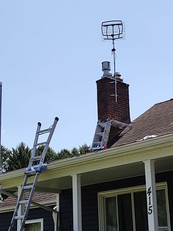 Home Antenna on Chimney Installed by Terra Comp Technology LTD