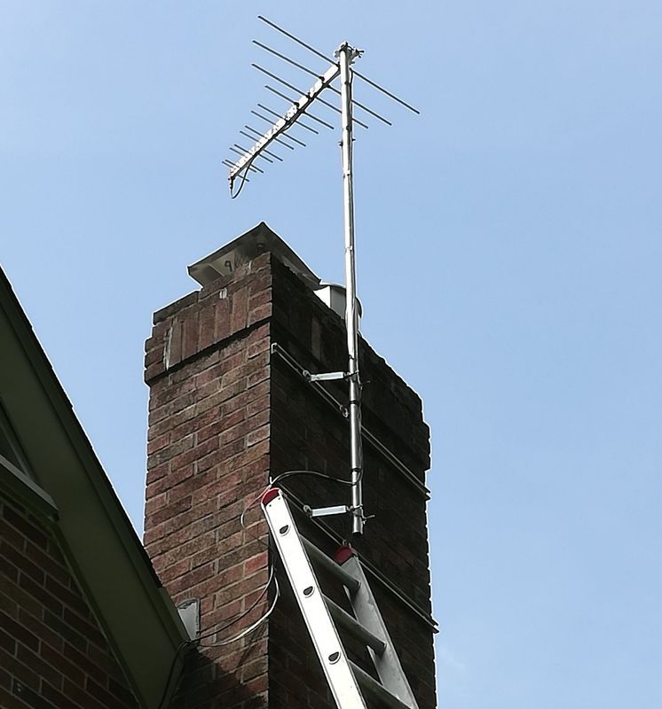 Home Antenna on Chimney Installed by Terra Comp Technology LTD