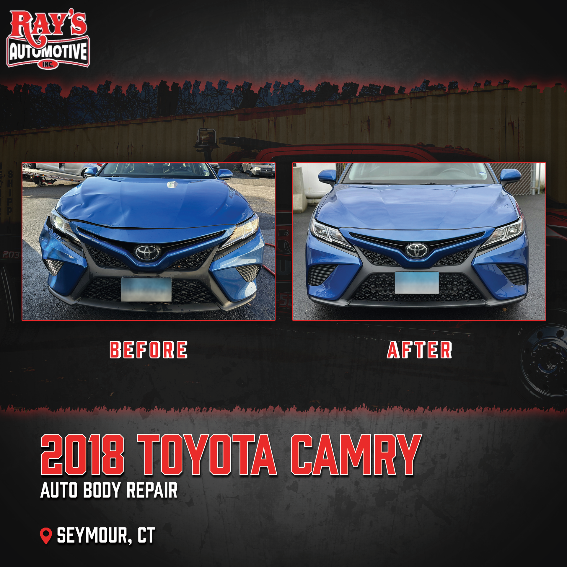 Before and after of a car