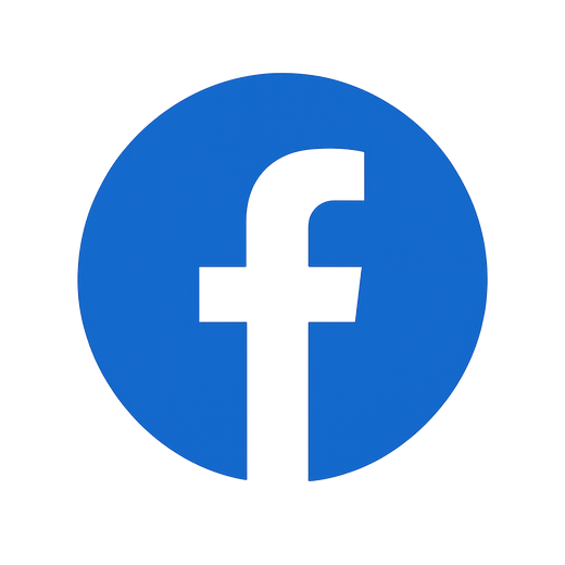 Flat vector graphic of the Facebook logo in white on a circular blue background.
