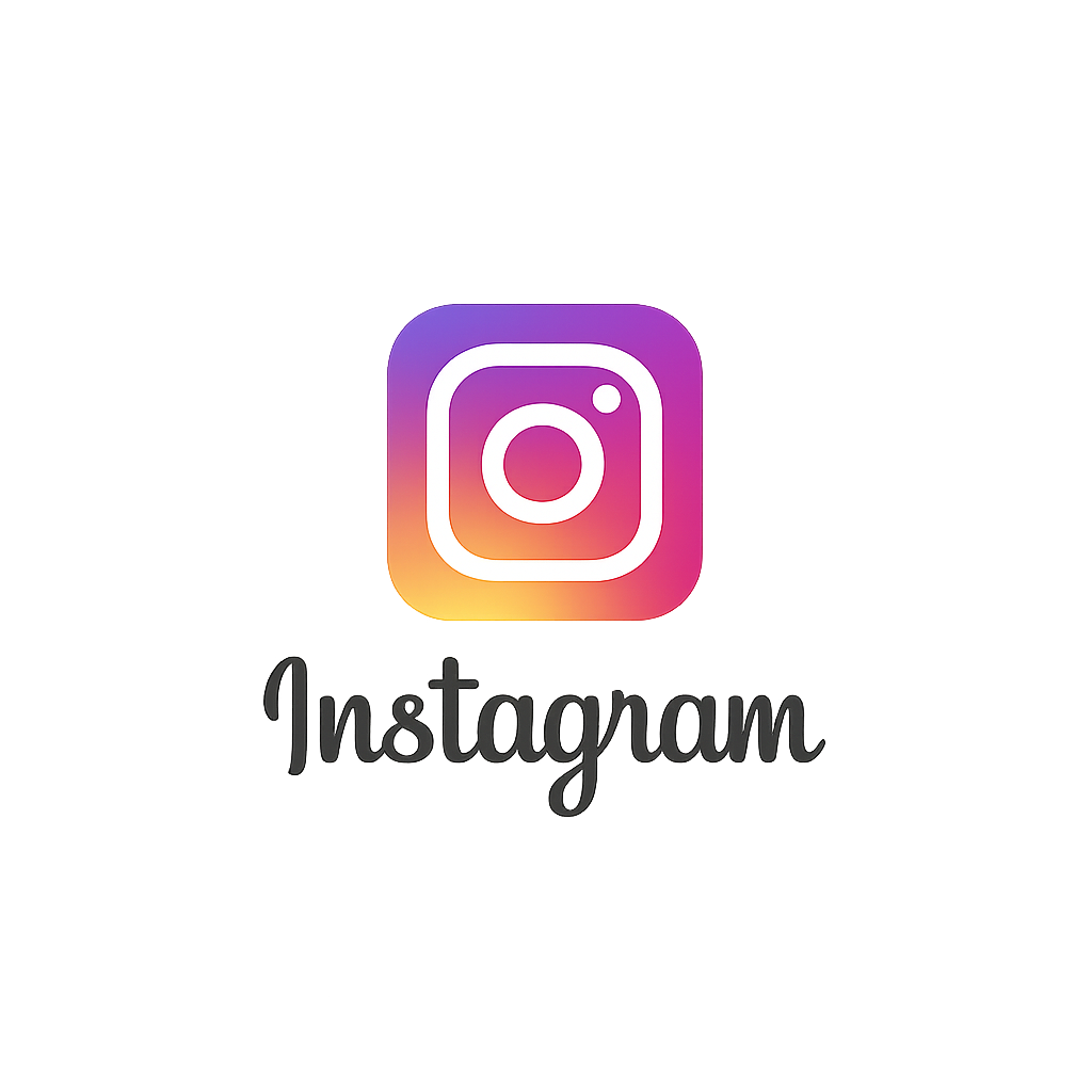 Flat vector graphic of the Instagram logo in white on a circular gradient background transitioning from pink to purple to orange.