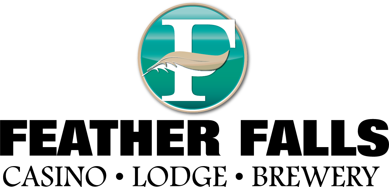 Logo of Feather Falls Casino & Lodge, a Visionary Sponsor of the 2025 OEA Annual BBQ.