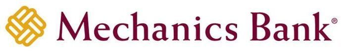 The logo for mechanics bank is shown on a white background.