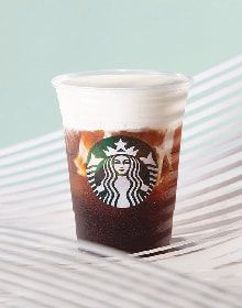 A cup of starbucks coffee is sitting on a table.