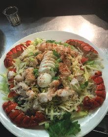 A close up of a plate of food on a table.