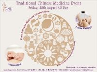 A poster for a traditional chinese medicine event on friday , august 28th.