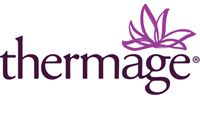 The thermage logo has a purple flower on it.