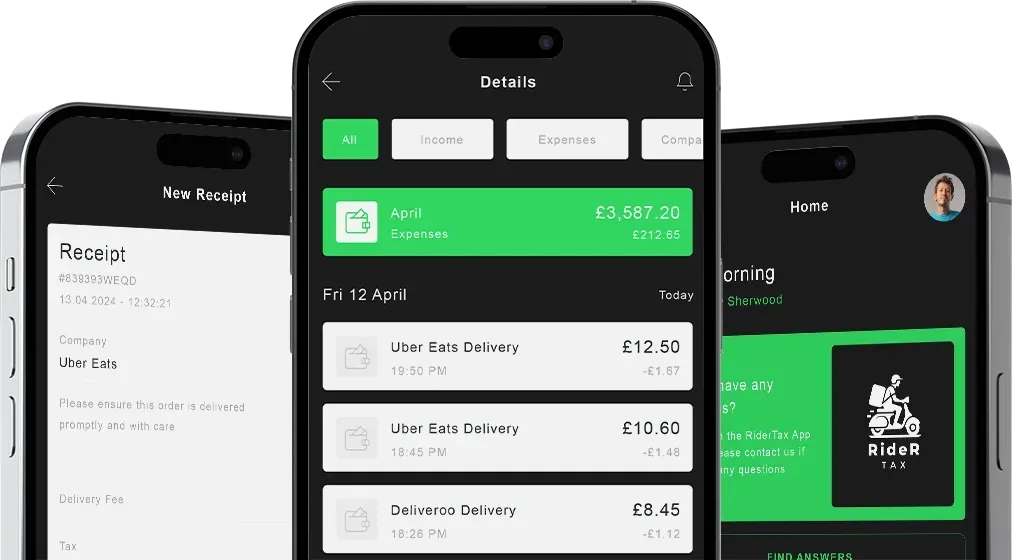 RiderTax App Mock Up