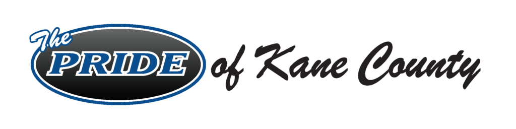 The pride of kane county logo on a white background